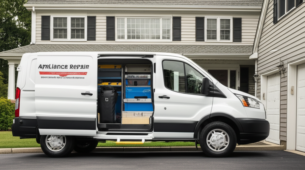 Professional appliance repair service vehicle