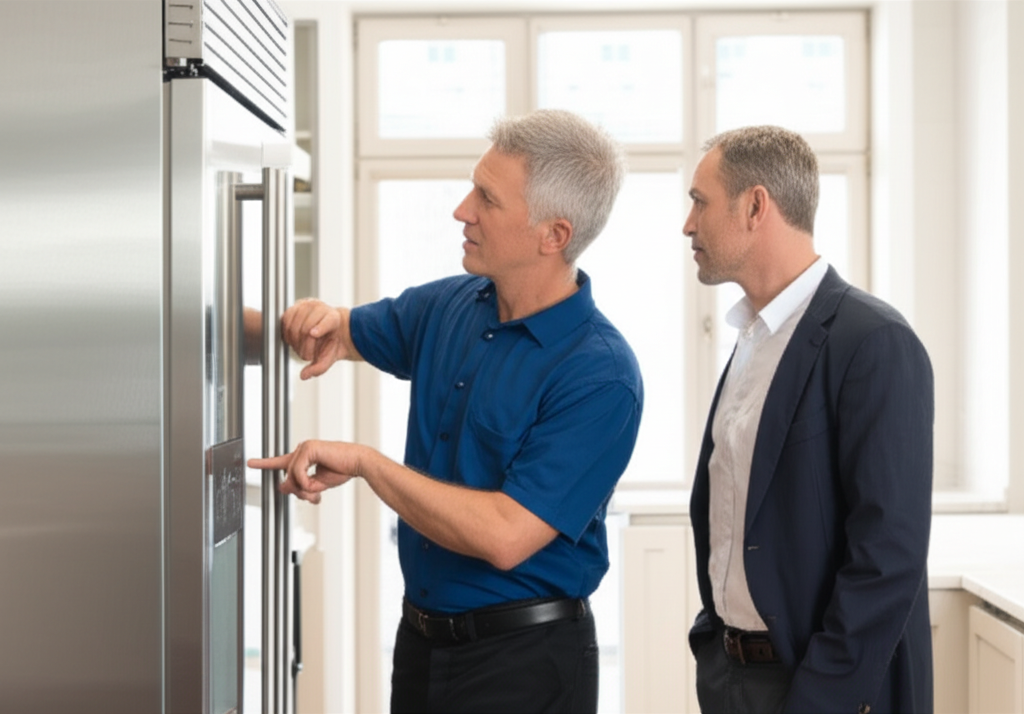 Technician explaining repair process